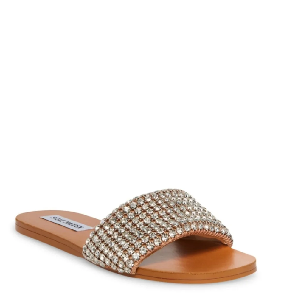 STEVE MADDEN Heather Blingy Sandal Slides Size 8.5 - Picture 3 of 17